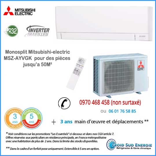 Climatiseurs monosplit Mitsubishi-electric MSZ-AYVGK+MUZ-VG