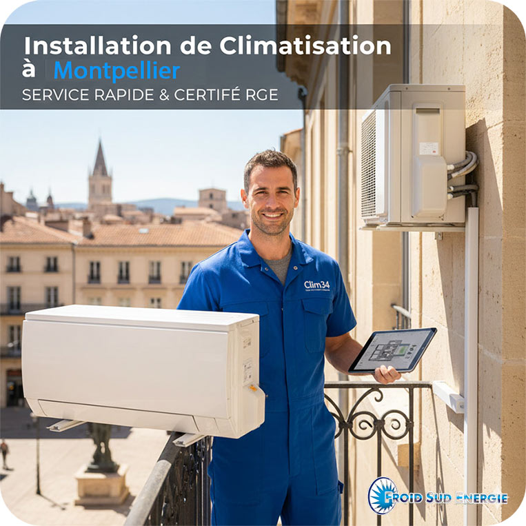 Installation climatisation Mitsubishi-Electric a Montpellier