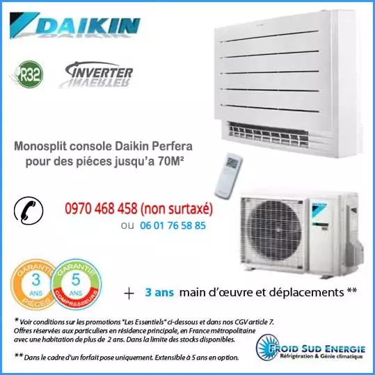 Climatiseurs monosplit Daikin FVXM-A9+RXM-R console double flux
